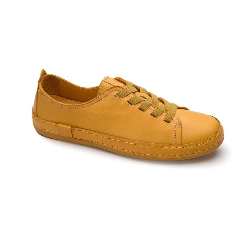 12906-yellow Кеды жен.кожа-кожа желтый
